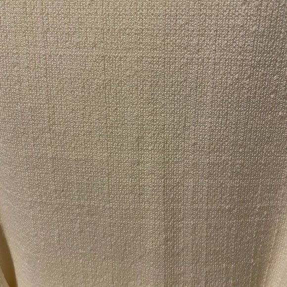 70s Vintage Cream Polyester Square Neck Sleeveless Maxi Dress with Belt Size L - Picture 5 of 6